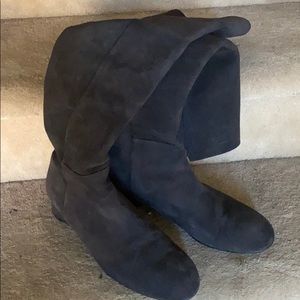 Stuart Weitzman grayish black suede high boots